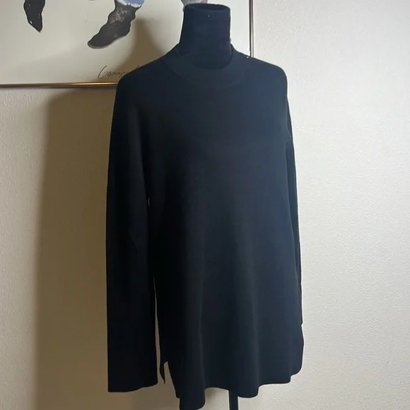 NWT Cos Womens Sweater Small Tunic black Wool blend mock neck Basic Minimalist - Picture 9 of 9